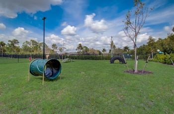 Fenced pet park & pet spa